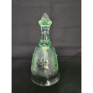 Green Tiara Sandwich Glass Bell Indiana glass, Vintage